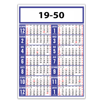 Calendário Comercial Anual Ref. 19.50.31.01