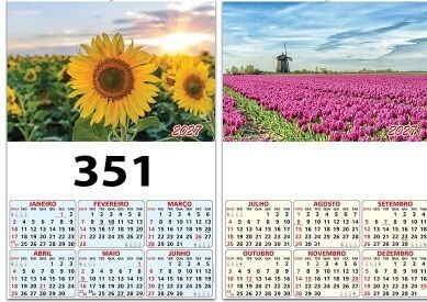 Calendário com 02 cromos Ref. 350